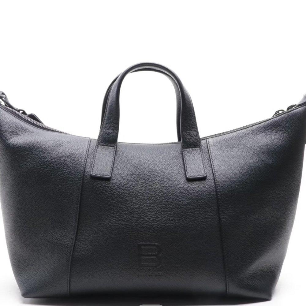 Balenciaga Hourglass Carryall Duffle Bag in Full-Grained Leather
